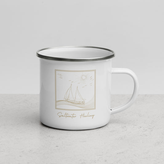 Tan Sailing Scene Mug